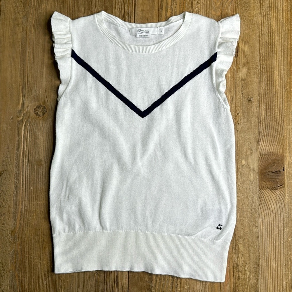 Bonpoint Girls Flutter Sleeve Top Size 10